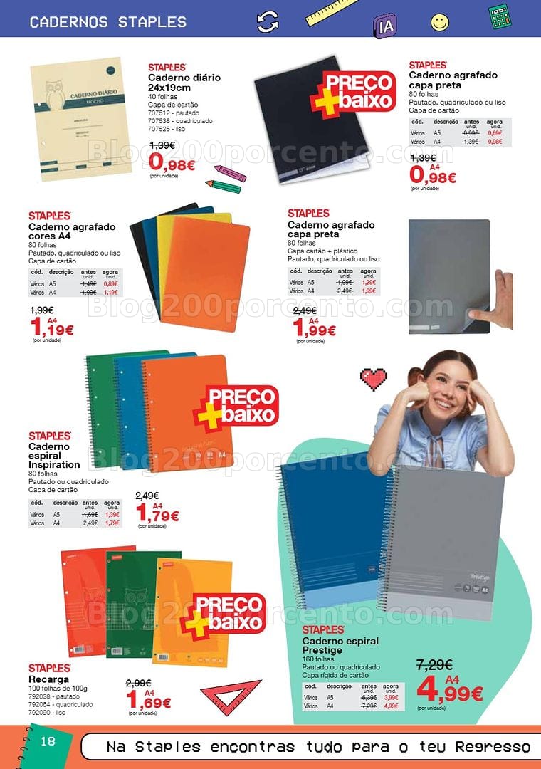 Antevisão Folheto STAPLES Regresso às Aulas Promoções de 17 agosto a 30 setembro